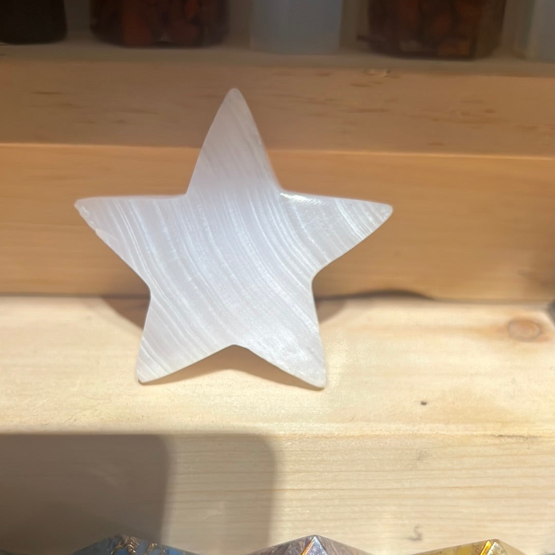 Calcite star carving
