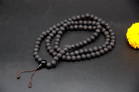 14" 6mm Lava Bead Mala Wrap Bracelet