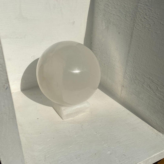 6 inch selenite polished sphere - moreLOVEmoreKindness