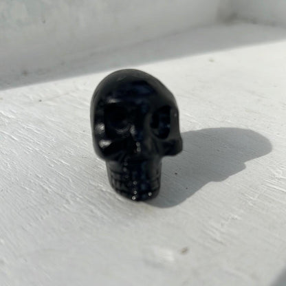 Black Onyx skull with Triple Moon