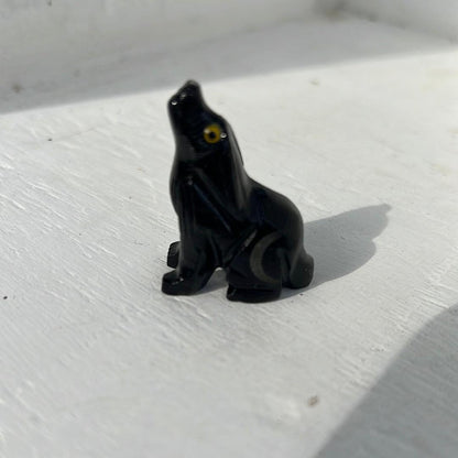 Black Onyx " Wolf " Spirit Animal