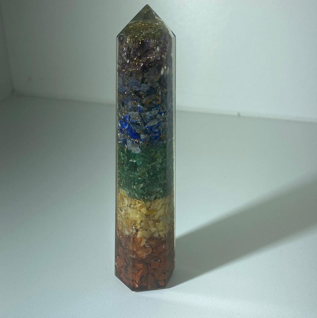 Chakra Polished stone obelisk/wand - moreLOVEmoreKindness