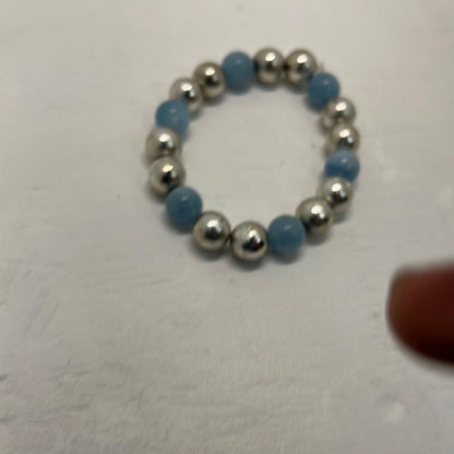 High Quality Aquamarine & Silver Stone Bracelet
