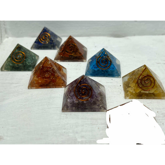 Copper Coil & Metal Shavings Orgonite Pyramid Set